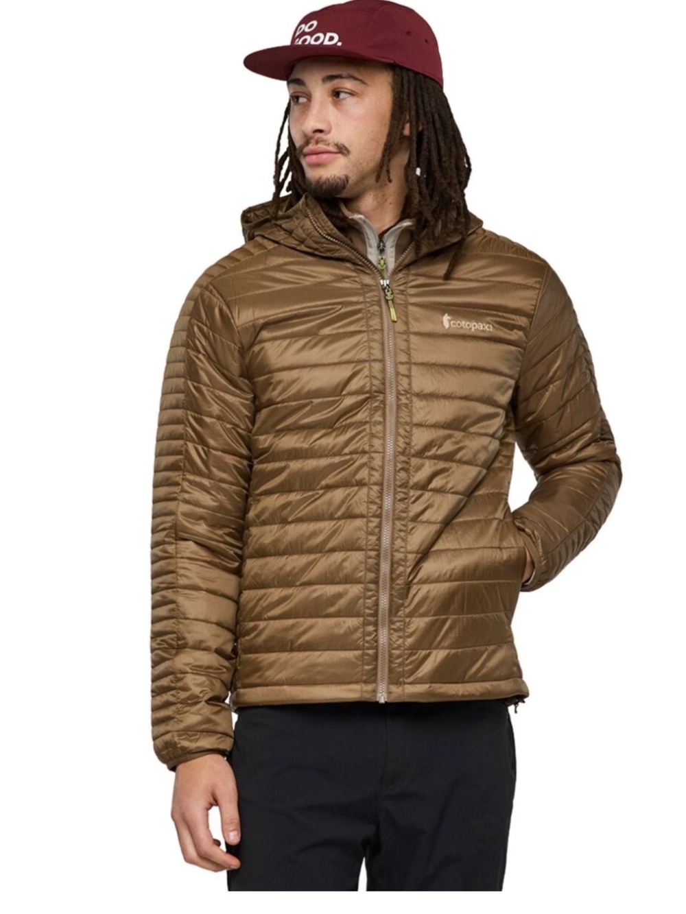Cotopaxi Men's Medium Capa Insulated Hooded Jacket Dune Tan Brown NWT Puffer